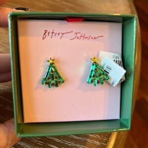 Betsey Johnson Holly Jolly Christmas Tree Earrings